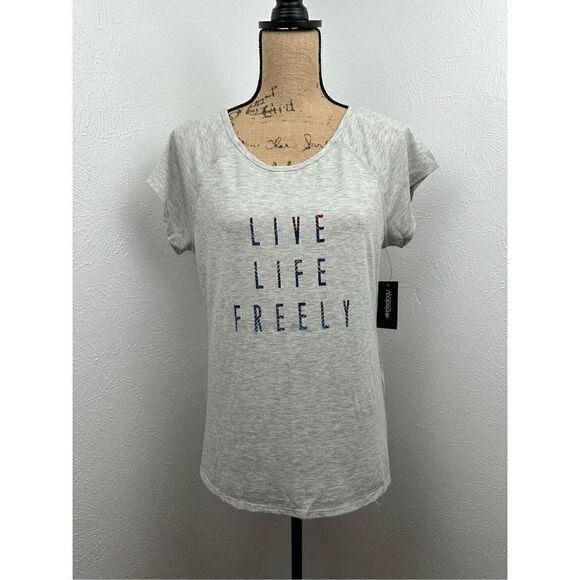 Ideology Women’s Grey Short Sleeve T-Shirt Top Size Large - Picture 1 of 12